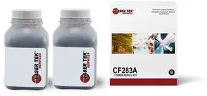 Laser Tek Services® Toner Refill Kit 2 pack for HP CF283A (HP 83A) Cartridge Laser Jet Pro M127fn M127fw M125nw M125rnw