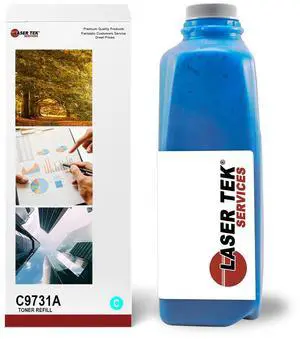 Laser Tek Services® Cyan Toner Refill Kit with reset chip for the HP C9731A 645A Color LaserJet 5500 5500dn 5550