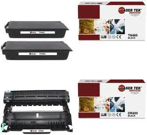 Laser Tek Services Compatible TN-460 DR-400 Toner Cartridge and Drum Unit Combo Replacement Brother HL1030 1230, DCP1200, Intellifax4100 4100E, MFC8300 Printers (2 TN460, 1 DR400-3 Pack) Laser Tek Services Compatible TN-460 DR-400 Toner Cartridge and Drum Unit Combo Replacement Brother HL1030 1230, DCP1200, Intellifax4100 4100E, MFC8300 Printers (2 TN460, 1 DR400-3 Pack)