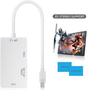 [DP V1.2 4K*2K] Mini Displayport (Mini DP) Thunderbolt port to HDMI/ VGA/DVI TV HDTV Video Adapter Cable Compatible for Apple Macbook Macbook Pro iMac Macbook Air Mac Mini Surface pro 1 2 3 Series