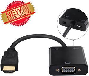 Patazon 1080P HDMI(Gold-Plated) Male to VGA Female Video Converter Adapter with Micro USB and 3.5mm Audio Port Cable Black For PC Laptop DVD, MAC MINI,Apple TV3 ,Camcorder and Other HDMI Input Devices