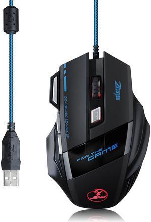 Zelotes Professional Up to 5500 DPI 7 Button 500Hz LED Optical USB Wired Gaming Mouse Mice Support Surface