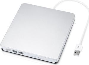 Patazon CD/DVD-RW Burner Writer External Hard Drive CD/DVD Drive with USB2.0 Cable for Apple Macbook, Macbook Pro, Macbook Air or other Laptop/Desktops-Silvery