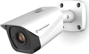 Amcrest UltraHD 4K (8MP) Outdoor Bullet POE IP Camera, 3840x2160, 98ft NightVision, 2.8mm Lens, IP67 Weatherproof, MicroSD Recording, White (IP8M-2496EW-V2) (Refurbished)