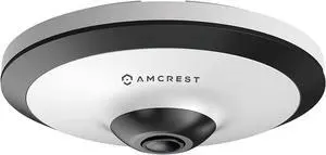 Amcrest Fisheye IP POE Camera, 360° Panoramic 5MP Camera, Fish Eye Security Indoor Camera, 33ft Nightvision, IVS Features and People Counting, MicroSD Recording, IP5M-F1180EW-V2 (White) (Refurbished)