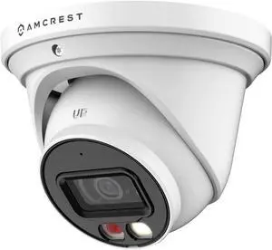 Amcrest UltraHD 4K (8MP) IP PoE AI Camera, 49ft Nightcolor, Security Outdoor Turret Camera, Built-in Microphone, Human Detection, Active Deterrent, 129° FOV, IP8M-2779EW-AI (White) (Refurbished)