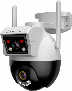 AMLINK 2X 2MP Dual-Lens WiFi Camera Outdoor, Human Detection, Motion-Tracking, w/ 2-Way Audio, Pan/Tilt Wireless IP Camera, NDAA Compliant, 30ft Night Vision, Built in Siren, AL4M-P402W AMLINK 2X 2MP Dual-Lens WiFi Camera Outdoor, Human Detection, Motion-Tracking, w/ 2-Way Audio, Pan/Tilt Wireless IP Camera, NDAA Compliant, 30ft Night Vision, Built in Siren, AL4M-P402W