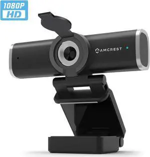 Amcrest 1080P Webcam with Microphone & Privacy Cover, Web Cam USB Camera, Computer HD Streaming Webcam for PC Desktop & Laptop w/Mic, Wide Angle Lens & Large Sensor for Superior Low Light (AWC195-B)