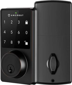 Amcrest Smart Lock ADL220-B Contemporary Digital Keypad Single Cylinder Deadbolt with Automatic Motorized Locking, Zinc Alloy