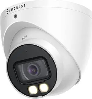Amcrest Analog 5MP NightColor Outdoor Security Camera, Turret 5MP @ 25fps, CCTV-Coax-BNC, 131ft Full Color Night Vision, Mic, 112° FOV (Not an IP Camera) (DVR Required, Not Included) (A5TN28-W)