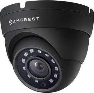 Amcrest Full HD 1080P 1920TVL Dome Outdoor Security Camera, 2MP 1920x1080, 3.6mm Lens 90° Viewing Angle, Black (REP-AMC1080DM36-B) (Refurbished)