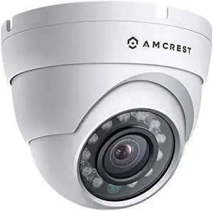 Amcrest Full HD 1080P 1920TVL Dome Outdoor Security Camera, 2MP 1920x1080, 3.6mm Lens 90° Viewing Angle, White (REP-AMC1080DM36-W) (Refurbished)