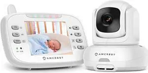 Amcrest AC-2 Video Baby Monitor with Camera and Audio, 3 LCD Display, Two-Way Audio, Temperature and Voice/Audio Alarm, VOX Mode, Pan/Tilt/Zoom Security Camera, Night Vision, (Refurbished)