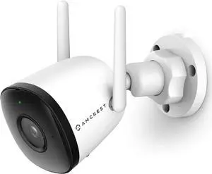 Amcrest SmartHome 4MP Outdoor WiFi Camera Bullet 4MP Outdoor Security Camera, 98ft Night Vision, Built-in Mic, 106° FOV, 2.8mm Lens, MicroSD Storage (Sold Separately), ASH43-W (White) (Refurbished)