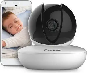 GAOAG Zencam WiFi Camera, Indoor Pan Tilt Zoom Home Wireless IP Camera, 720P Dome Cloud Security Surveillance System with IR Night Vision, Two-Way, Supports 2.4Ghz, White (M1W) (Refurbished)