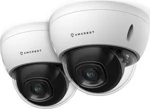 Amcrest 2-Pack 5MP POE Camera, Outdoor Vandal Dome Security POE IP Camera, 5-Megapixel, 98ft NightVision, 2.8mm Lens, IP67, IK10 Resistance, MicroSD 256GB (Sold Separately) (IP5M-D1188EW-28MM)