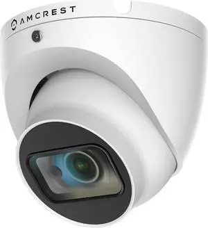 Amcrest Analog Outdoor Security Camera Dome 2MP 1080P @ 30fps, Quadbrid, 129° FOV, White (Not an IP Camera) (DVR Required, Not Included) AMC1080DM28-W