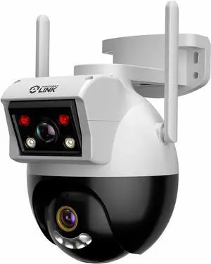 Amcrest Link 2MP WiFi Camera Outdoor, Human Detection, Motion-Tracking, w/ 2-Way Audio, Pan/Tilt Wireless IP Camera, 30ft Night Vision, Built in Siren, AL-P402W