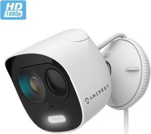 Amcrest SmartHome 1080p WiFi Outdoor Security Camera with Spotlight, Built-in Siren Alarm, Strobe Light, Two-Way Audio, Night Vision, 133° View, IP65 Weatherproof, MicroSD & Smart Cloud Storage, ADC2W