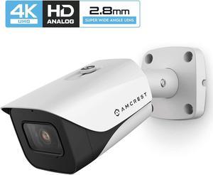 Amcrest UltraHD 4K (8MP) Bullet POE IP Camera Security, 3840x2160, 131ft  NightVision, 2.8mm Lens, IP67 Weatherproof, MicroSD Recording, Black  (IP8M-2496EB)