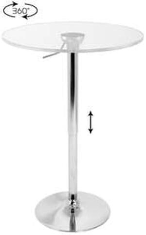 LumiSource Adjustable Bar Table in Clear - BT-ADJ23TWCL