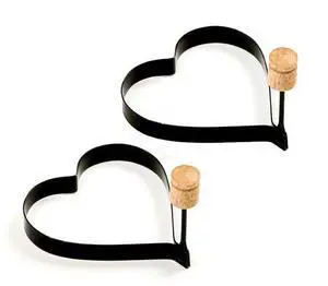 Norpro 4-Inch Nonstick Heart Shaped Pancake and Egg Rings, Set of 2, Black