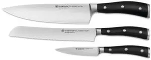 Wusthof Classic Ikon 3 Piece Starter Set W/Bread Knife