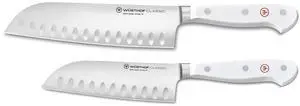 Wusthof Classic White Two Piece Santoku Knife Set, 5-Inch & 7-Inch