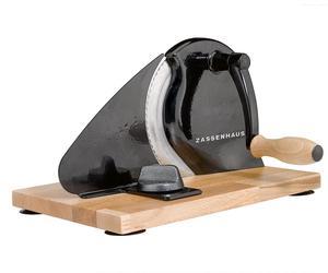 Zassenhaus Manual Bread Slicer, Hand Crank Home Bread Slicer, 11.75" x 8", Black