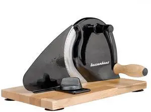 Zassenhaus Manual Bread Slicer, Hand Crank Home Bread Slicer, 11.75" x 8", Black