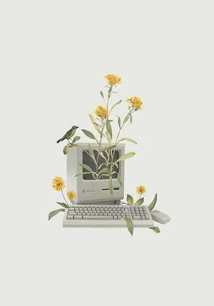 Floral vintage computer Poster Print - Studio Frida Floral (12 x 17) Floral vintage computer Poster Print - Studio Frida Floral (12 x 17)