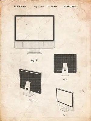 PP178- Vintage Parchment iMac Computer Mid 2010 Patent Poster Poster Print - Cole Borders (24 x 36) PP178- Vintage Parchment iMac Computer Mid 2010 Patent Poster Poster Print - Cole Borders (24 x 36)