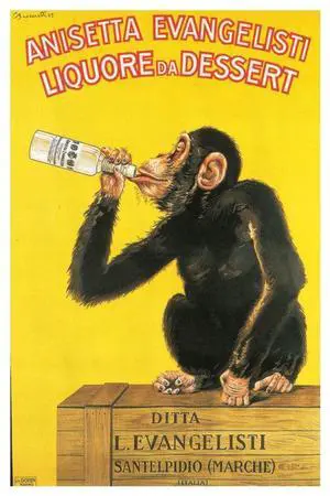 Anisetta Chimp Poster Print Chimp Drinking Poster Print (22 x 34) Anisetta Chimp Poster Print Chimp Drinking Poster Print (22 x 34)