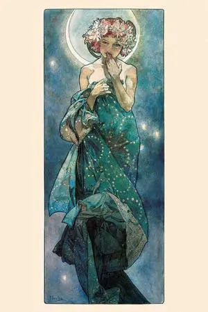 Mucha Moon Poster Print The Moon Poster Print (36 x 24) Mucha Moon Poster Print The Moon Poster Print (36 x 24)