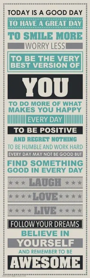 Laugh More Be Awesome - Motivational Poster Print (12 X 36) Laugh More Be Awesome - Motivational Poster Print (12 X 36)