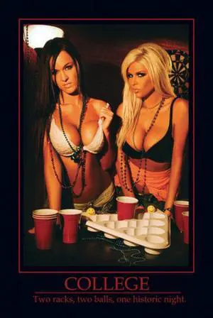 Beer Pong Two Racks College Poster (24 x 36) Beer Pong Two Racks College Poster (24 x 36)