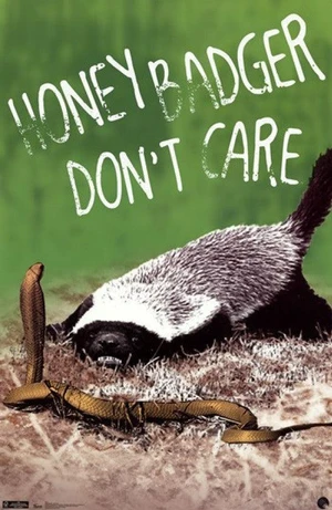 Honey Badger - Don't Care Poster Print (24 x 36) Honey Badger - Don't Care Poster Print (24 x 36)