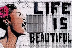 Banksy Billie Holiday Life Is Beautiful Poster Print (22 x 34) Banksy Billie Holiday Life Is Beautiful Poster Print (22 x 34)