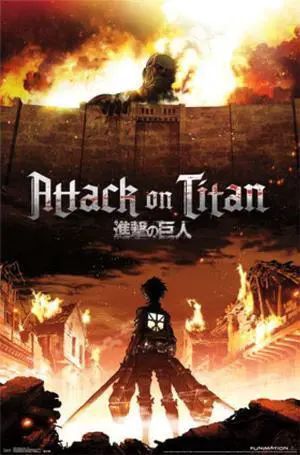 Attack On Titan Fire 40' X 60' Poster Print (22 x 34) Attack On Titan Fire 40' X 60' Poster Print (22 x 34)