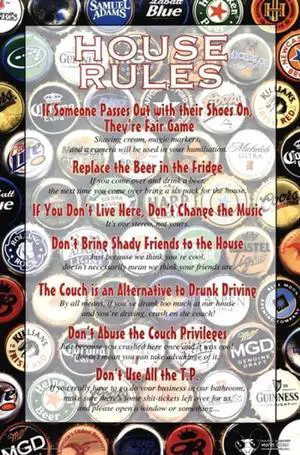 House Rules - Beer Poster Print (24 x 36) House Rules - Beer Poster Print (24 x 36)