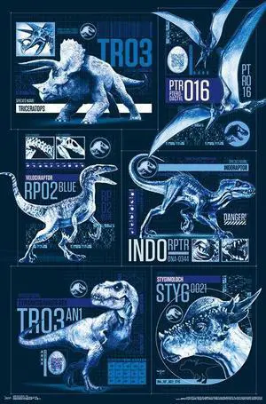 Jurassic World 2 - Grid Poster Print (22 x 34) Jurassic World 2 - Grid Poster Print (22 x 34)