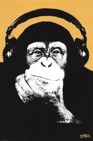 Headphone Monkey Poster Print by Steez (24 x 36) Headphone Monkey Poster Print by Steez (24 x 36)