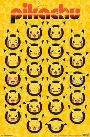 Pokemon - Pikachu Faces Poster Print (22 x 34) Pokemon - Pikachu Faces Poster Print (22 x 34)