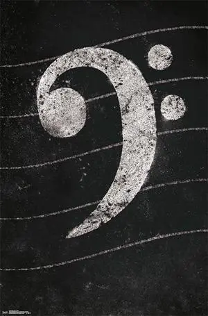 Bass Clef - Chalk Poster Print (22 x 34) Bass Clef - Chalk Poster Print (22 x 34)