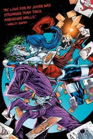 DC Comics Harley Quinn Joker Kiss Poster (24 x 36) DC Comics Harley Quinn Joker Kiss Poster (24 x 36)