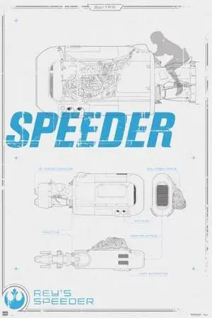 Star Wars Speeder Blueprint Poster Print (22 x 34) Star Wars Speeder Blueprint Poster Print (22 x 34)