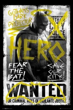 Batman vs Superman - Hero Wanted Poster (24 x 36) Batman vs Superman - Hero Wanted Poster (24 x 36)