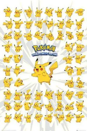 Pokemon - Pikachu Emojis Poster Print (24 X 36) Pokemon - Pikachu Emojis Poster Print (24 X 36)