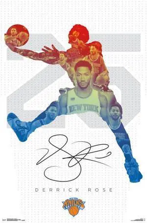 New York Knicks - Derrick Rose 16 Poster Print (22 x 34) New York Knicks - Derrick Rose 16 Poster Print (22 x 34)