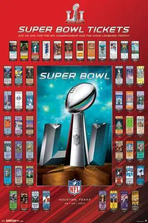 Super Bowl LI - Tickets Poster Print (24 x 36) Super Bowl LI - Tickets Poster Print (24 x 36)